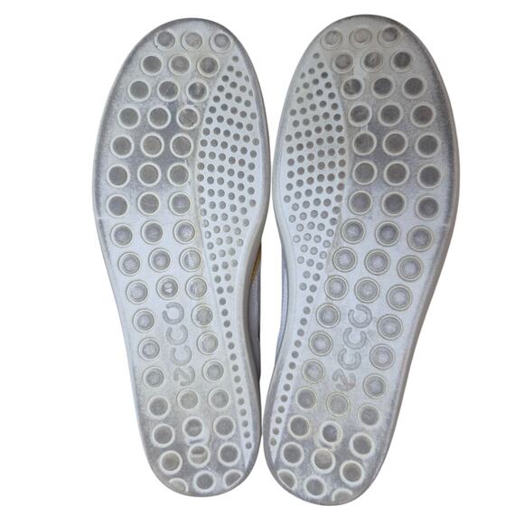 Ecco White Tan Multi Color Cashmere Soft Classic Retro Sneakers Shoes 9 - 9 1/2 - Picture 5 of 6